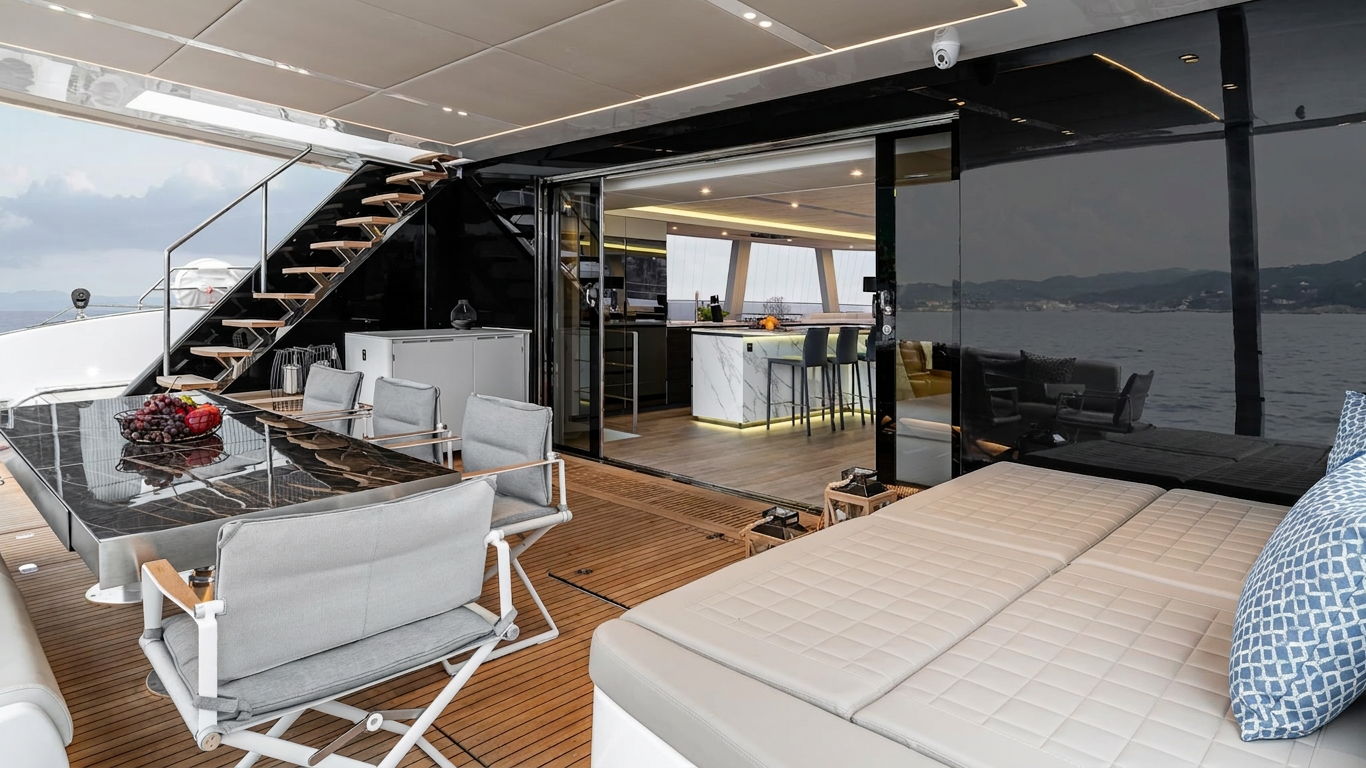 Aft cockpit dining area